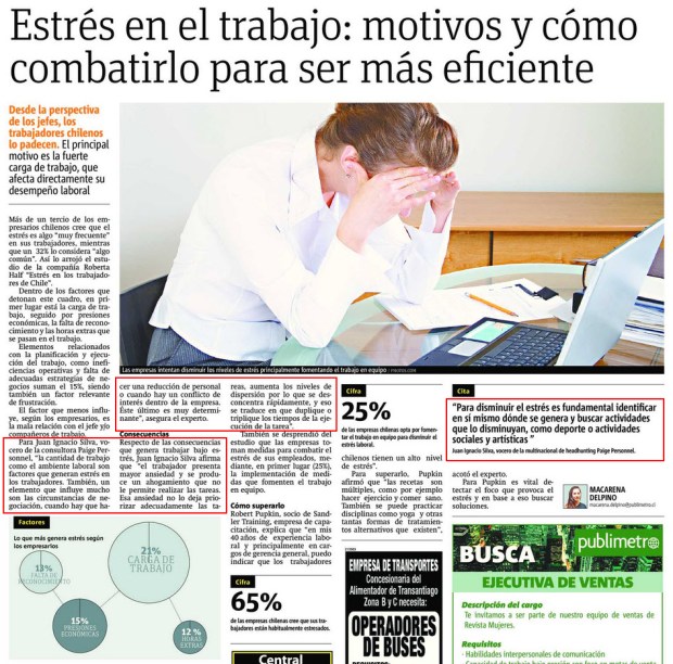 15-04-2013. Publimetro. Estrés en el trabajo...